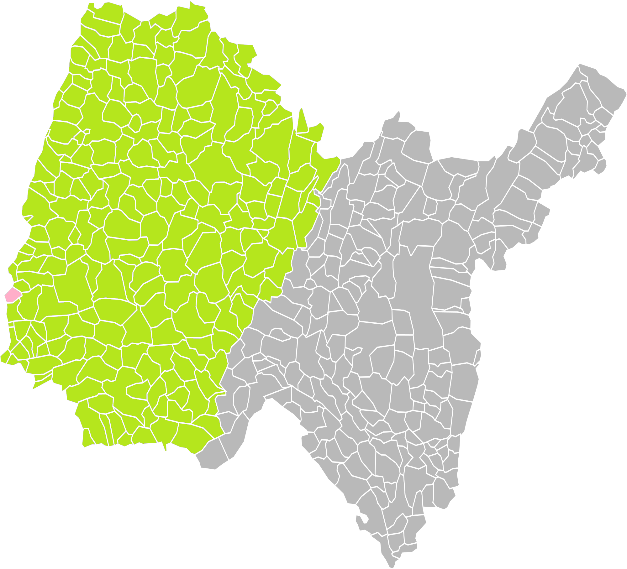 Carte localisant Messimy-sur-Saône dans l’arrondissement de Bourg-en-Bresse.